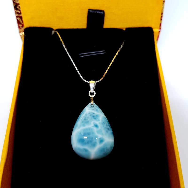 Girl crystal world [ripples] - Lalima marlined stone necklace pendant hand - สร้อยคอ - เครื่องเพชรพลอย สีน้ำเงิน