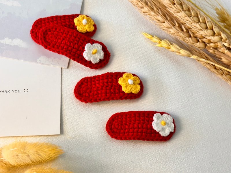 Xiaohuahongxia hairpin - Hair Accessories - Cotton & Hemp Red