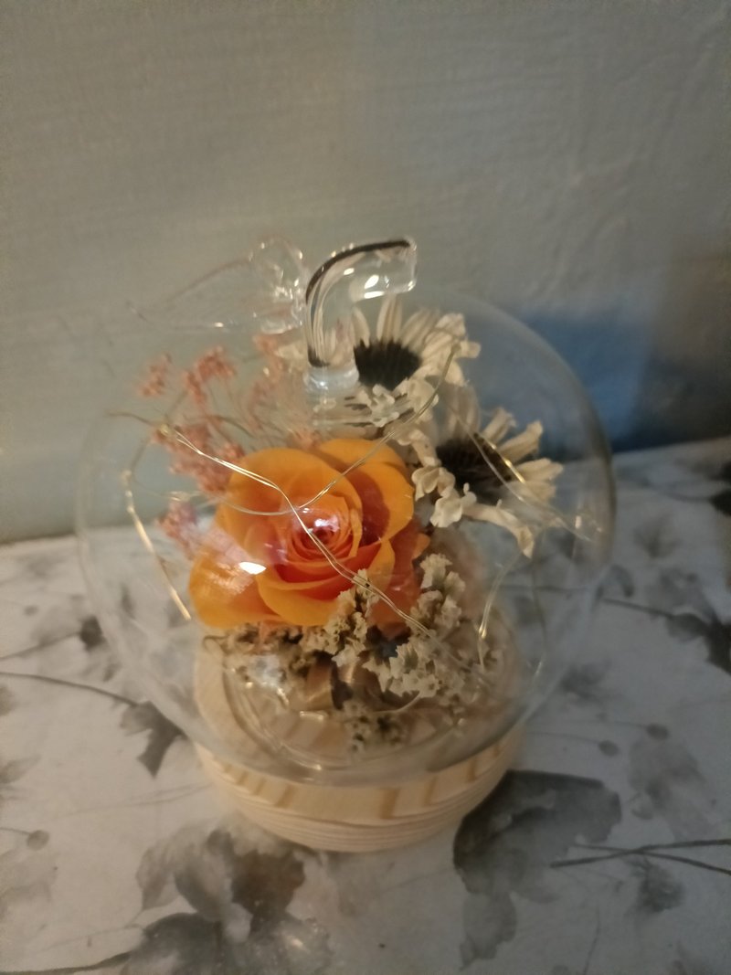 蘋果玻璃永生玫瑰花 - 乾燥花/永生花 - 植物．花 