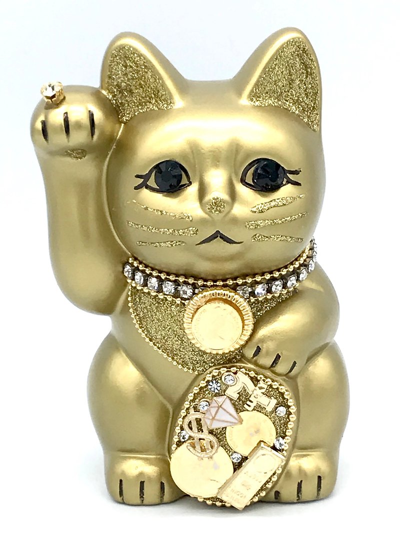 招き猫　ご縁猫　ミリオネアキャット - 裝飾/擺設  - 陶 金色