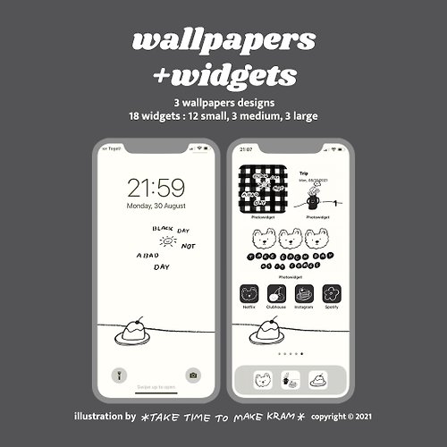 take time to make Kram Digital Wallpapers และ Widgets - Black day not a bad day! for Iphone ios 14