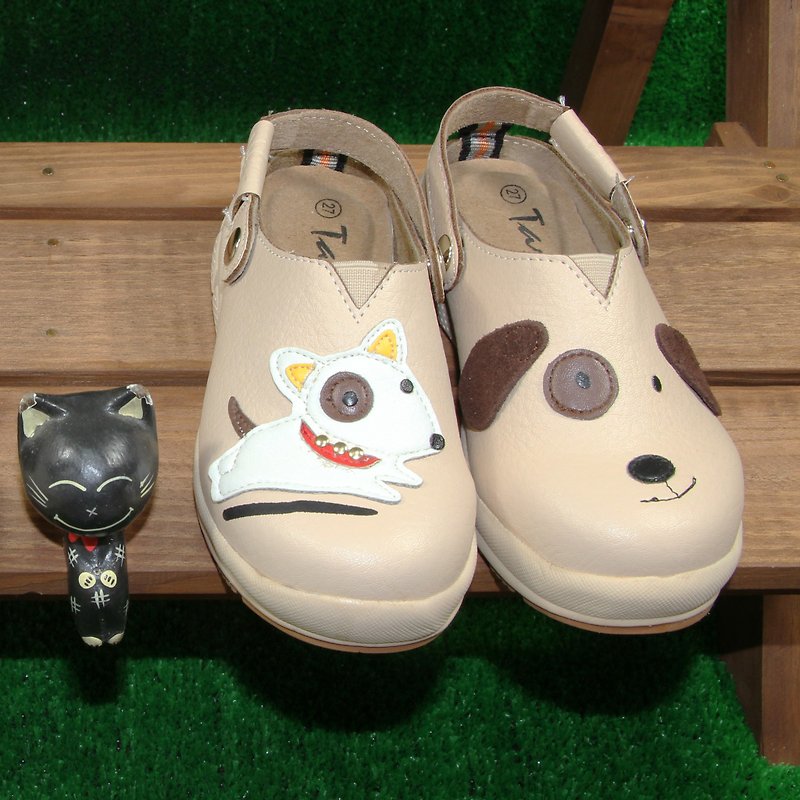 【Bow Wow】Ultra Light/ Exquisite Hand Sewing/ Leather Cushion/ Sling Back - Kids' Shoes - Polyester Multicolor