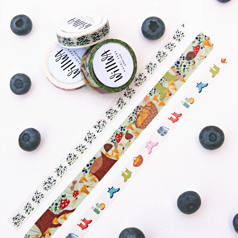 Forest Collection washi tape - Set of 3 washi tapes with forest inspired pattern - มาสกิ้งเทป - กระดาษ สีเขียว
