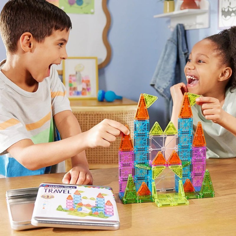 Magna-Tiles 迷你磁力積木-55片豪華旅行套組(磁力片 玩具) - 嬰幼兒玩具/毛公仔 - 其他材質 