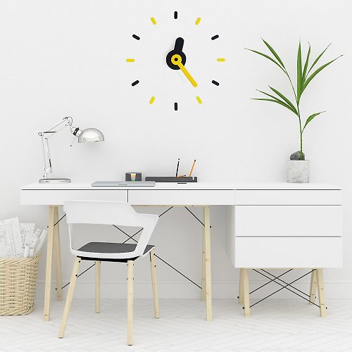 ontime On-Time Wall Clock Peel and Stick V1M Mix Yellow 48-60 Cm.