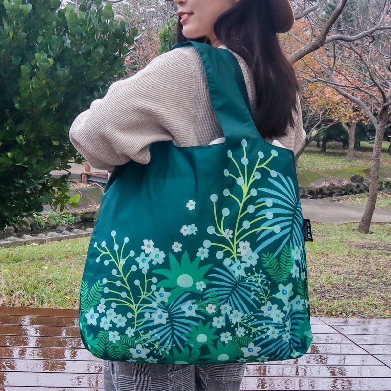 ENVIROSAX Australian Reusable Shopping Bag-Botanica The secret of night - กระเป๋าแมสเซนเจอร์ - ไฟเบอร์อื่นๆ สีเขียว