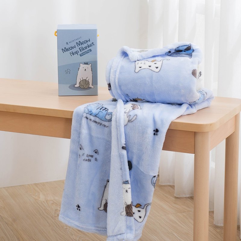 送禮首選-法蘭絨膝上毯/毛線貓(70x100cm) - 棉被/毛毯 - 聚酯纖維 多色
