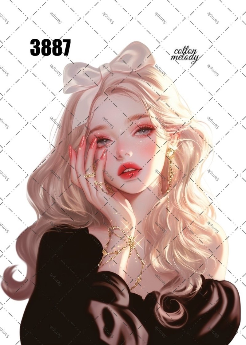 original sticker no.3887 人物ステッカー オリジナルステッカー オリジナル人物ステッカー 装飾ステッカー cotton melody - 貼紙 - 紙 
