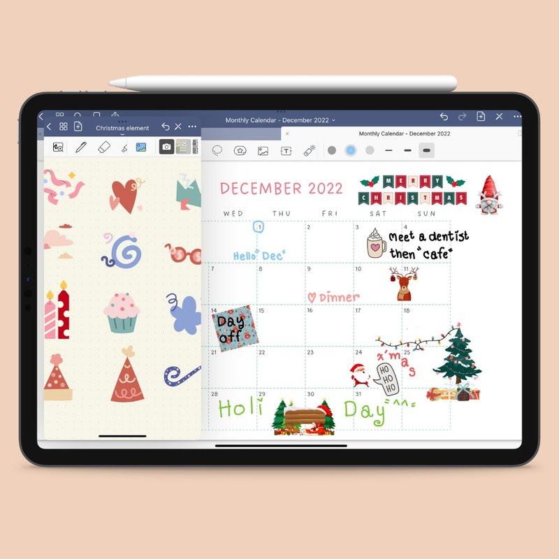 Digital Stickers Christmas Pack 150++,Christmas Stickers,Pre-cropped,Goodnote - 電腦手機桌布/貼圖/App 圖示 - 其他材質 