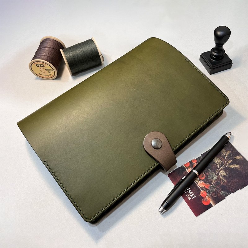 Accademia A5 notebook leather book jacket/handbag-cactus green - Notebooks & Journals - Genuine Leather Green