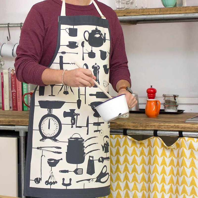 British egg cotton apron model kitchen - ผ้ากันเปื้อน - ผ้าฝ้าย/ผ้าลินิน สีแดง