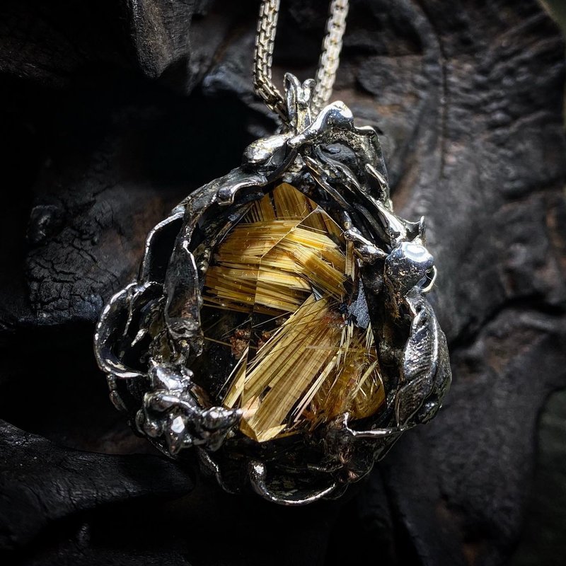 鈦晶/盛華/鈦晶項鍊/髮晶/鈦金 - 項鍊 - 水晶 金色