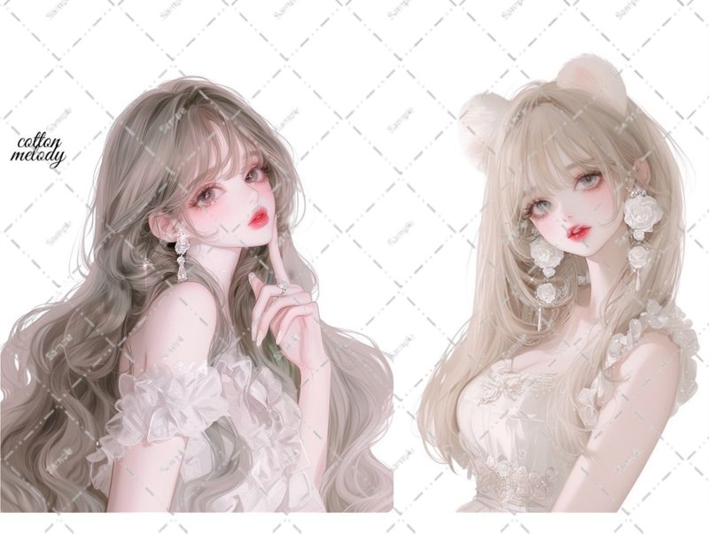 original sticker no.6356 人物ステッカー オリジナルステッカー 人物ステッカー 女の子ステッカー オリジナル人物ステッカー - 貼紙 - 紙 