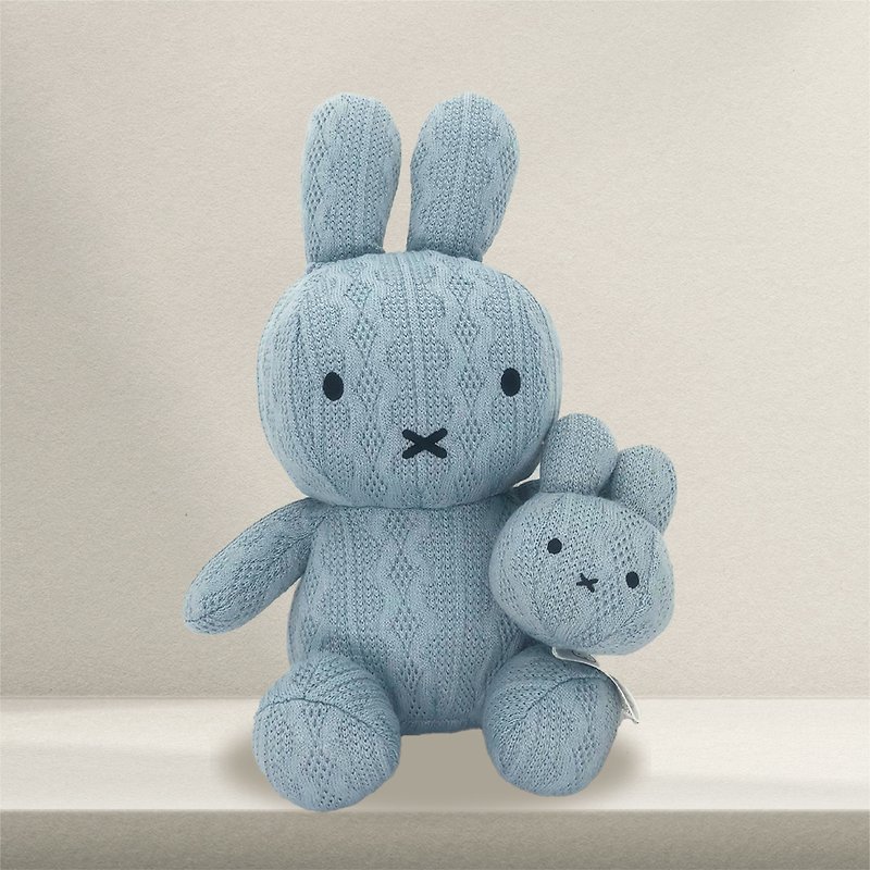 【MIFFY】Knitted doll series fog blue - Stuffed Dolls & Figurines - Cotton & Hemp Blue