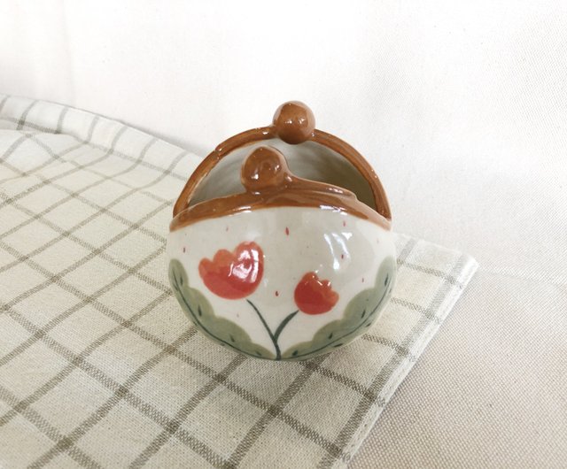 がまぐち型陶器 チューリップ風 - ショップ 陶芸工房 暁垈 置物 - Pinkoi