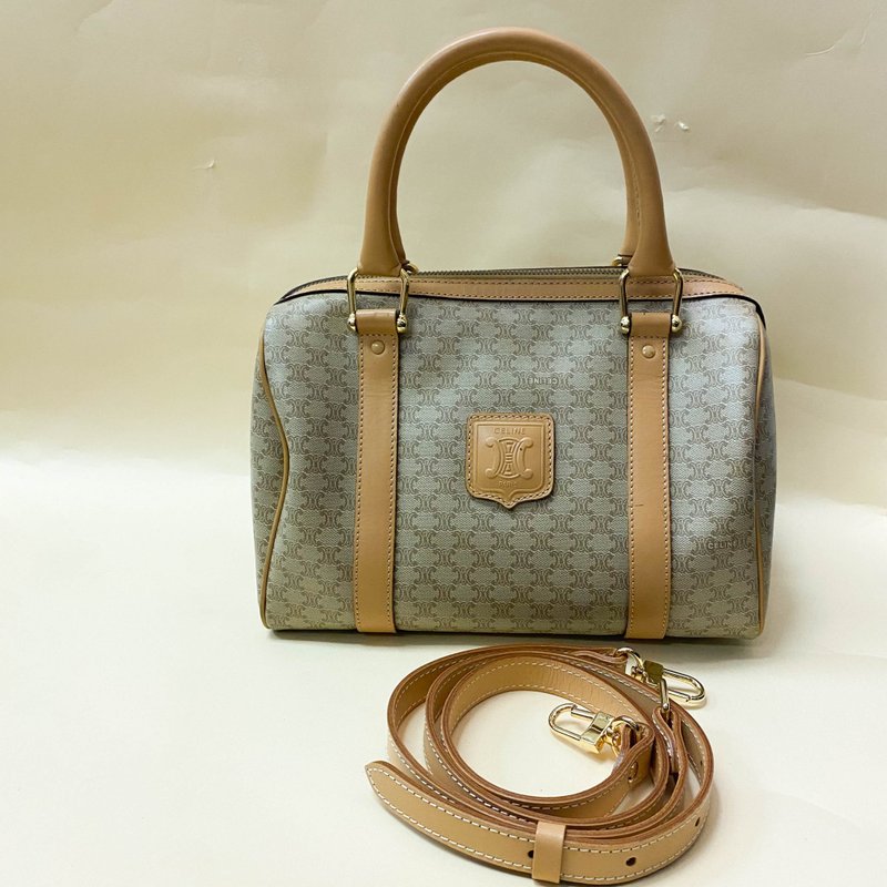 Second-hand bag Celine | Boston Bag | Handbag | Boston bag | Vintage bag | Crossbody bag - กระเป๋าถือ - หนังแท้ สีนำ้ตาล