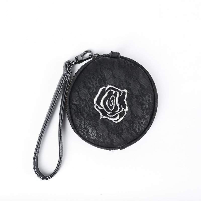 Rose'Noir Coin (Black) - 散紙包 - 真皮 藍色