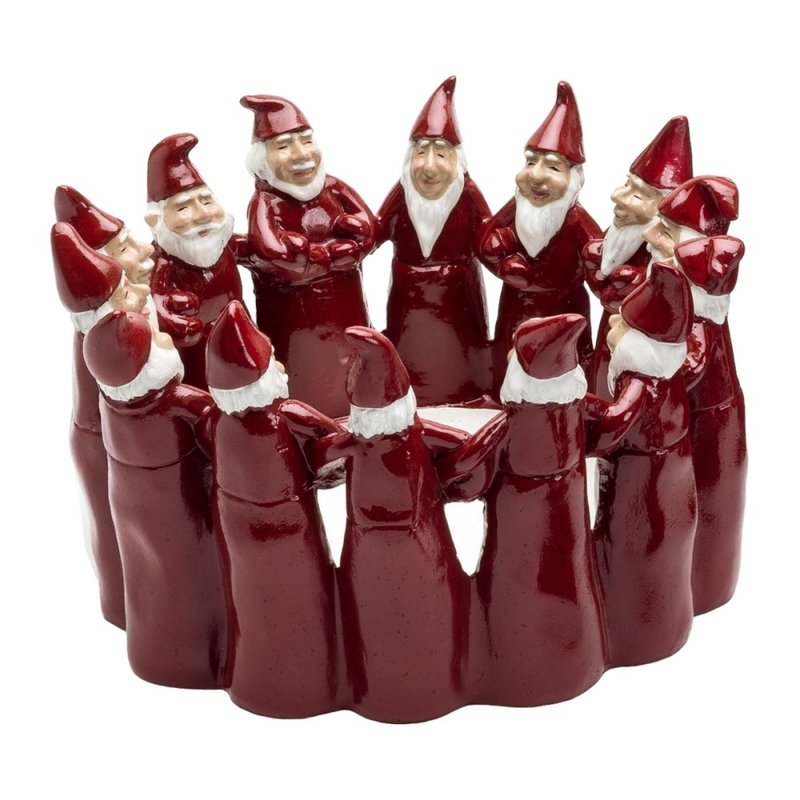 Sweden HARVESTTIME-Santa Claus Candlestick Red 22x13.5CM - เทียน/เชิงเทียน - เรซิน สีแดง