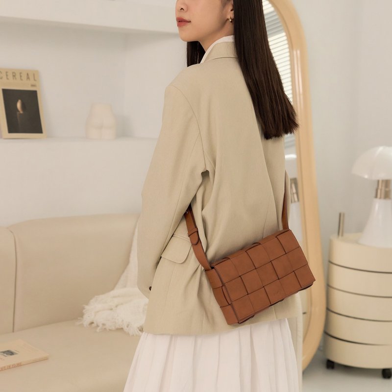 方形编织斜背包 - 设计馆 cowa - 侧背包,斜背包 | pinkoi