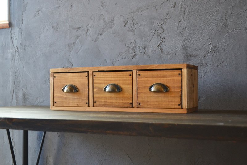 0310mito　日本産ひのきの木製小物入れ　引き出し横並び３つ分 - 居家收納/收納盒/儲物盒 - 木頭 咖啡色