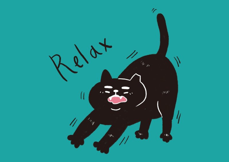 Cat-style life postcard | relax black cat - การ์ด/โปสการ์ด - กระดาษ 