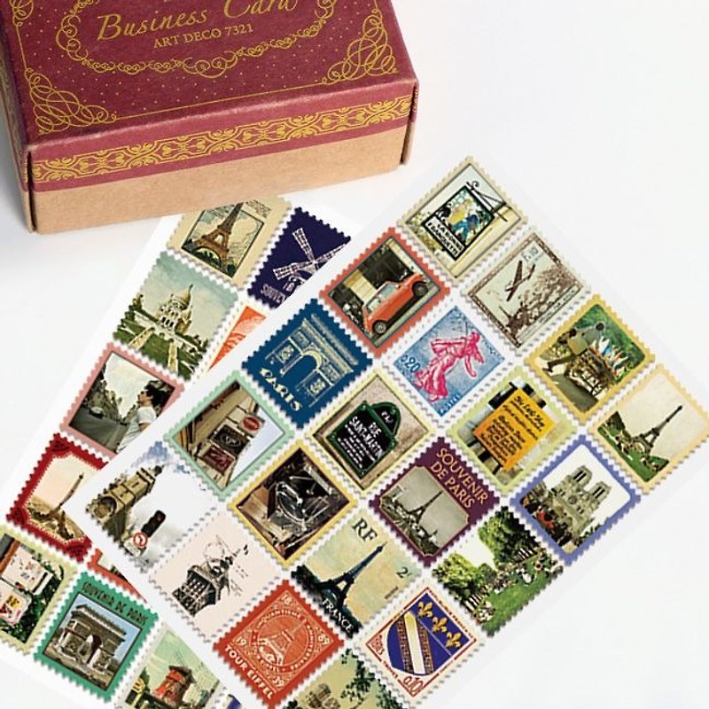 7321 Desgin - Stamp Sticker Set V4 - Paris A01, 7321-04320 - สติกเกอร์ - กระดาษ หลากหลายสี
