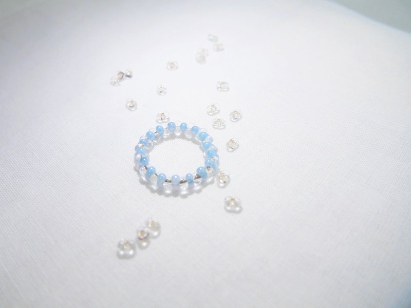 Bead ring [clear blue] Clear ring transparent - General Rings - Other Materials Blue