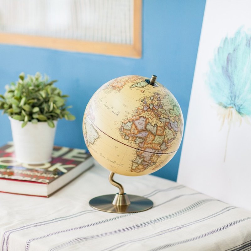 SkyGlobe 10吋仿古金屬底座地球儀(中英文對照) - 擺飾/家飾品 - 塑膠 卡其色