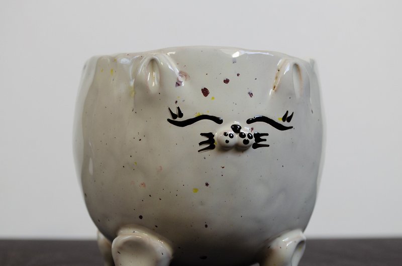 ดินเผา เซรามิก ขาว - Handmade Custom Cute Cat Coffee Mug / Personalized Tea Cup Gifts For Women