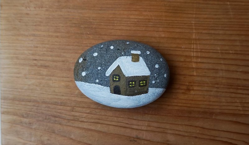 Painted stone / stone / warm little house / exchange gifts - Other - Stone Multicolor