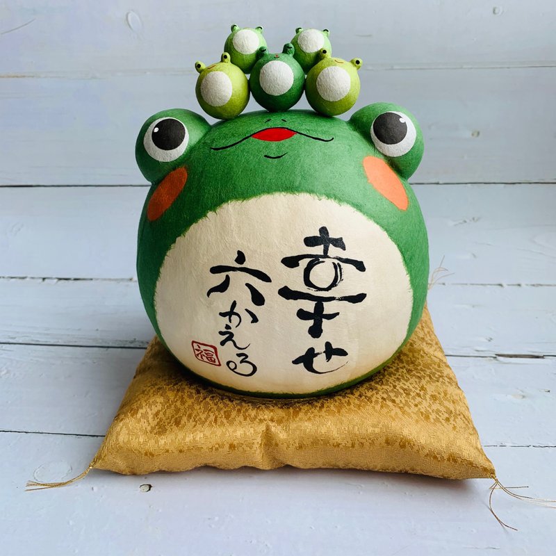 福態青蛙 迎接幸福 和紙青蛙吉祥物 - 擺飾/家飾品 - 紙 
