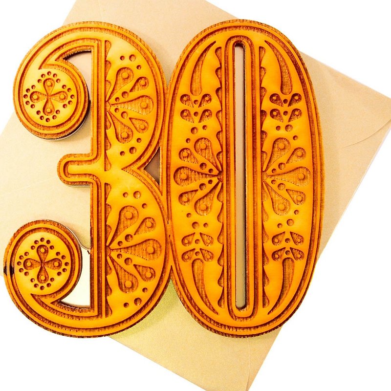 Wish you a happy 30 years old [Hallmark-Signature Classic Handmade Card Birthday Wishes] - การ์ด/โปสการ์ด - กระดาษ สีนำ้ตาล