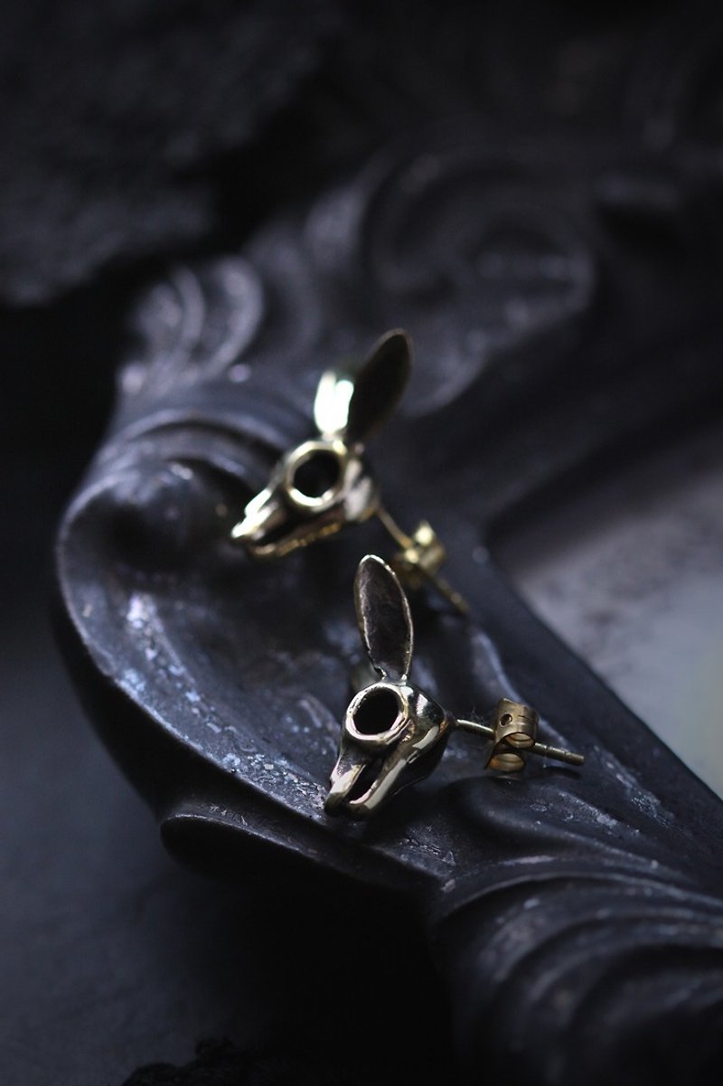 Rabbit Skull Stud Earrings By Defy. - Earrings & Clip-ons - Other Metals 
