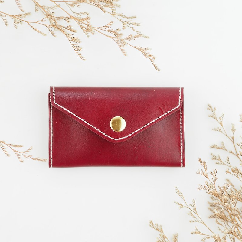 Envelope shape business card holder business card case red - Card Holders & Cases - Genuine Leather Red