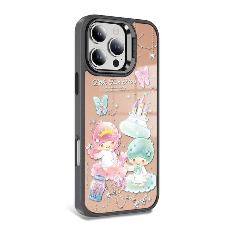 iPhone 全系列 軍規防摔合金框隱形立架鏡面鑽殼-夜空雙子星 - 手機殼/手機套 - 其他材質 多色