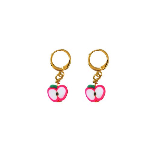 nlanlaVictory Pink Apples Huggie Earrings | by Ifemi Jewels