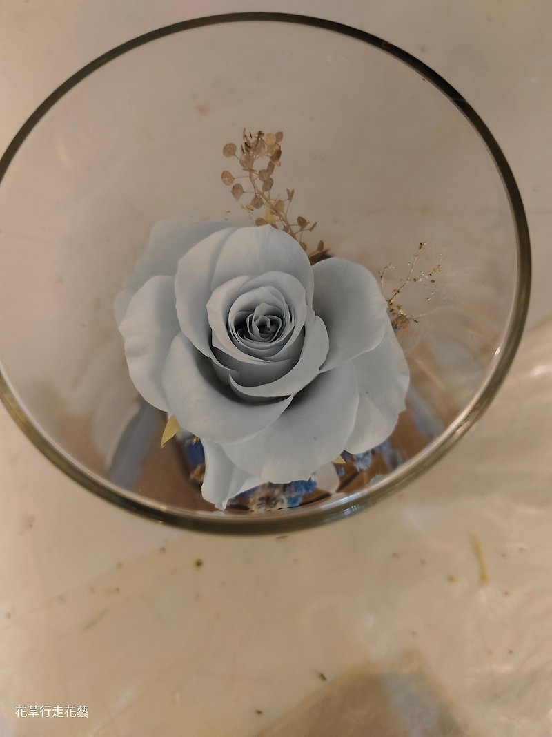 Everlasting rose glass cup - ช่อดอกไม้แห้ง - พืช/ดอกไม้ 