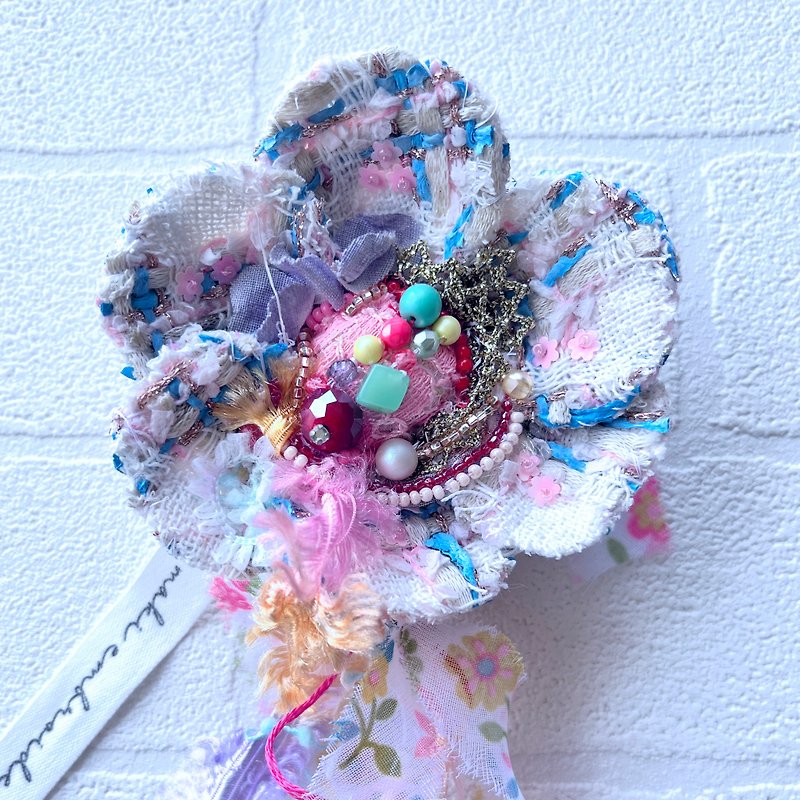 Beads Accessary Handmade  Corsage Brooch No.26 - Corsages - Cotton & Hemp Multicolor