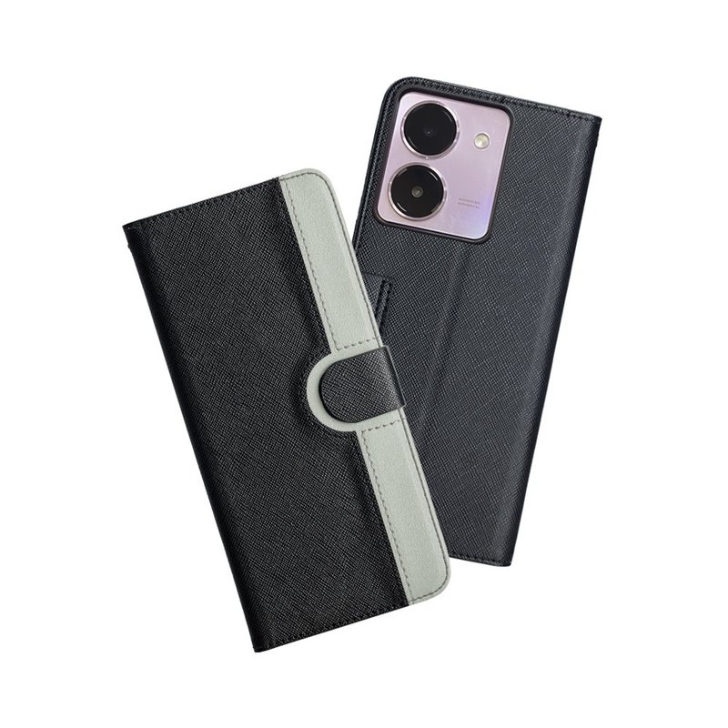 CASE SHOP vivo Y36/Y27 通用側掀皮套-黑 - 手機殼/手機套 - 人造皮革 黑色