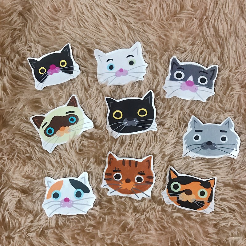 Sticker pack | 9 has nine cats - สติกเกอร์ - วัสดุกันนำ้ หลากหลายสี