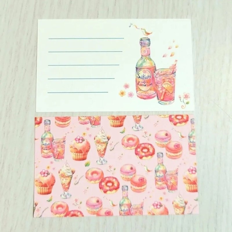 桜スイーツ メッセージカード - カード・はがき - 紙 ピンク