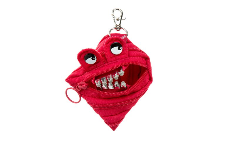 zipit Grillz monster steel teeth coin purse-緩跩红Red - กระเป๋าใส่เหรียญ - พลาสติก สีแดง