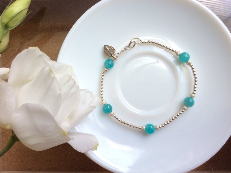 Ops Amazonite Silver Gemstone bracelet - Bracelets - Gemstone Blue