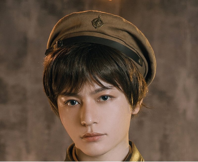 蒸汽朋克  卡其色 徽章裝飾 男女中性款 學院制服 春秋貝雷帽 - 帽子 - 聚酯纖維 卡其色