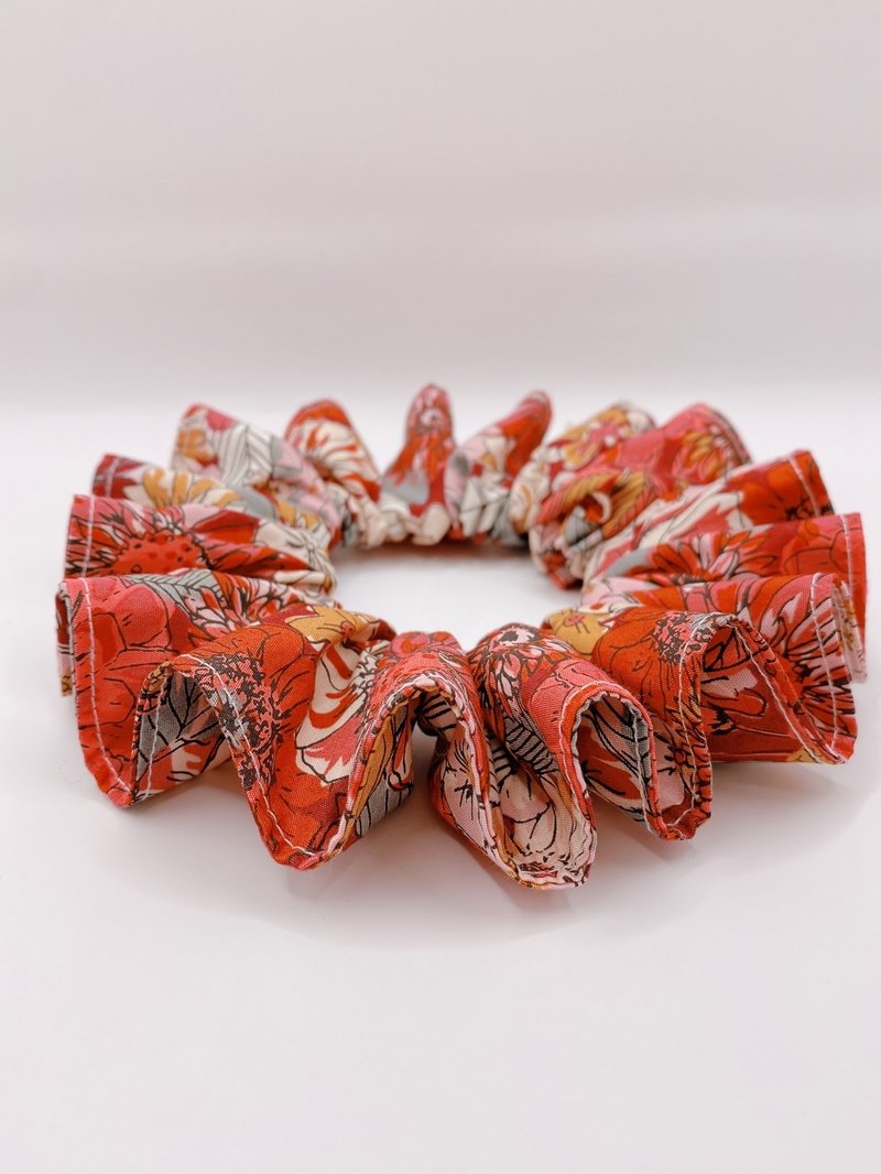 ×Pet Scarf×Wave Collar [Dark Red Hibiscus Flower] - ชุดสัตว์เลี้ยง - ผ้าฝ้าย/ผ้าลินิน 