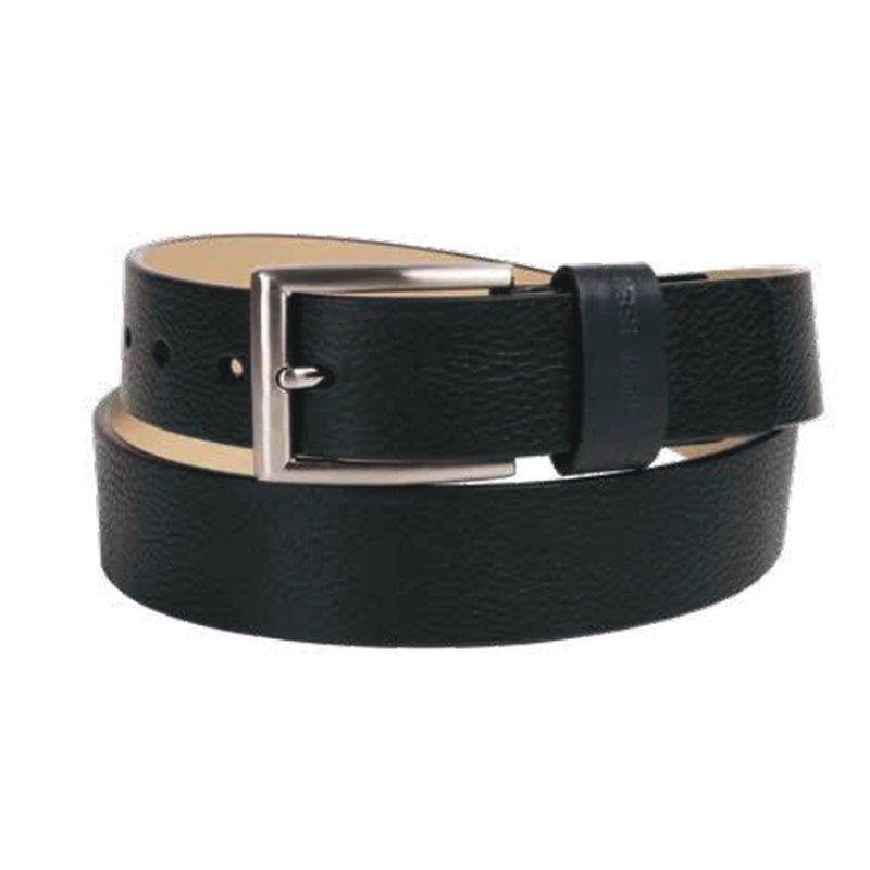 CERRUTI 1881 限量3折 頂級小牛皮皮帶 全新專櫃展示品 - 皮帶/腰帶 - 真皮 黑色