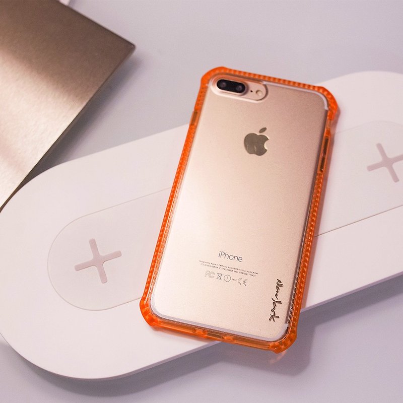 iPhone 8 Plus / 7 Plus (5.5 inches) Super drop-resistant shock-absorbing air pressure protective case pink orange - Phone Cases - Plastic Orange