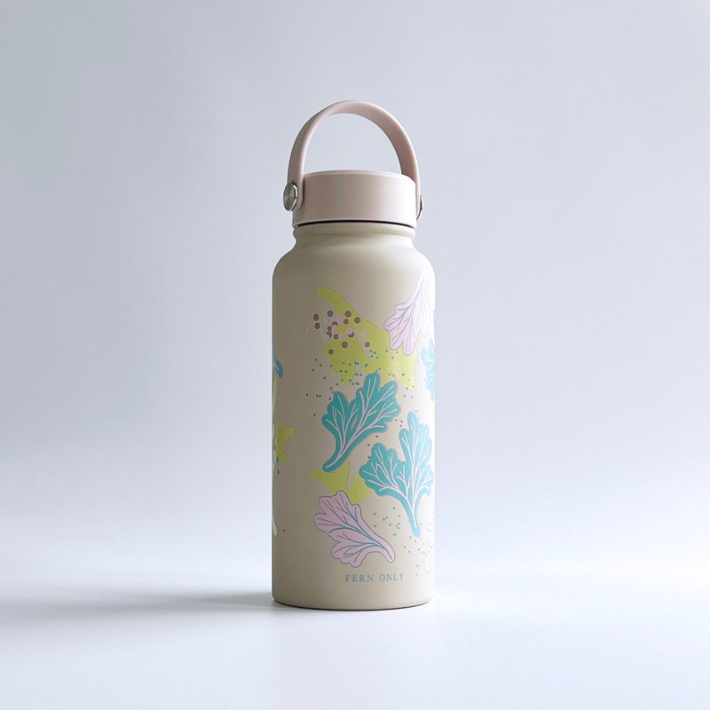 Fern Pattern Double-layer Stainless Steel Thermal Flask - Platycerium ridleyi - กระบอกน้ำร้อน - สแตนเลส 