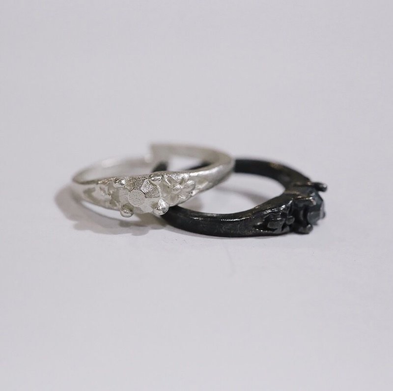 925 Sterling Silver Butterfly Fake Diamond Ring Design Open Cuff Ring - แหวนทั่วไป - เงินแท้ 