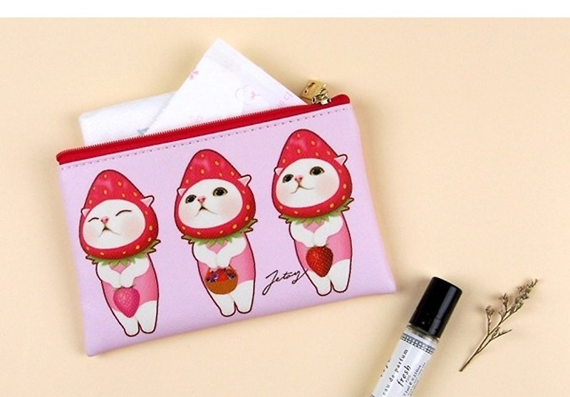 Jetoy , 甜蜜貓 卡片 護照 零錢包_Berry choo J1707401 - 護照夾/護照套 - 紙 粉紅色